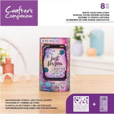 Crafter's Companion Background Stencil & Focal Stamps - Write Your Own Story