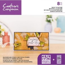 Crafter's Companion Background Stencil & Focal Stamps - Back to Nature