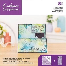 Crafter's Companion Background Stencil & Focal Stamps - Make a Wish