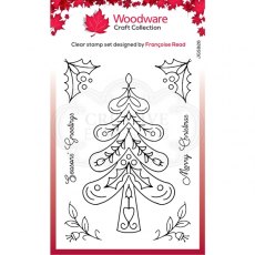 Woodware Clear Singles Nordic Tree 4 in x 6 in Stamp