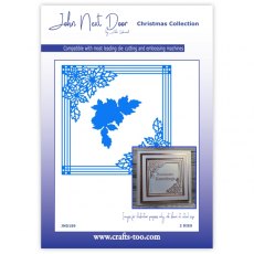 John Next Door Christmas Dies - Pinstripe Poinsettia Frame (2pcs)