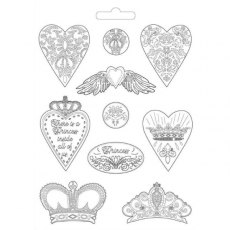 Stamperia Soft Mould A4 - Hearts and Crowns K3PTA471