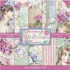 Stamperia Block 10 sheets 30.5x30.5 (12"x12") Double Face Hortensia SBBL72