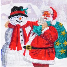 Craft Buddy "Santa & Snowman", 18x18cm Crystal Art Card CCK-XM55