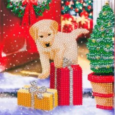 Craft Buddy "Labrador Pup", 18x18cm Crystal Art Card CCK-XM64