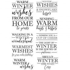 Crafters Companion Clear Acrylic Verse Stamps - Warmest Wishes