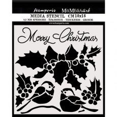 Stamperia Thick stencil cm. 18X18 Merry Christmas KSTDQ46