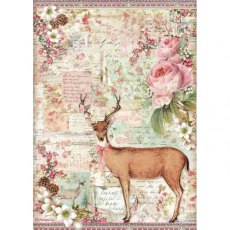 Stamperia A4 Rice paper packed Christmas Deer DFSA4474 5 For £9.99