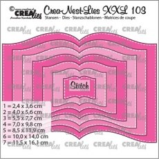Crealies Crea-Nest-Lies XXL No,103 - Book with stitchline (7x) CLNestXXL103
