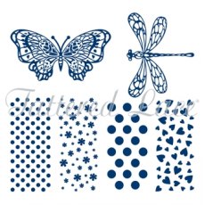 Tattered Lace Trio Butterfly and Bow Stamps TRI21