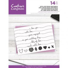 Crafter's Companion Clear Acrylic Stamps - With Love Swash Sentiments