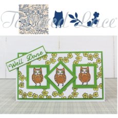 Tattered Lace Woodland Glade Trios TRI25 2.5 Inch Embossing Folder &amp; 3 Dies