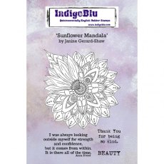 IndigoBlu Sunflower Mandala A6 Red Rubber Stamp by Janine Gerard-Shaw