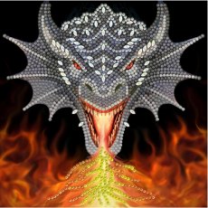Craft Buddy Dragon Fire Head, 18x18cm" Crystal Art Card ANNE STOKES CCK-A72