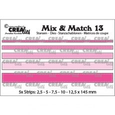 Crealies Mix & Match Dies No.13, Strips with Dots CLMix13