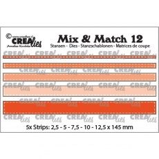 Crealies Mix & Match Dies No. 12, Strips with Stitchline CLMix12