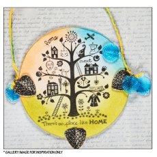 Crafty Individuals 'Home Sweet Home Tree' Red Rubber Stamp CI-280