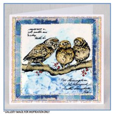 Crafty Individuals 'Owl Family' Red Rubber Stamp CI-513
