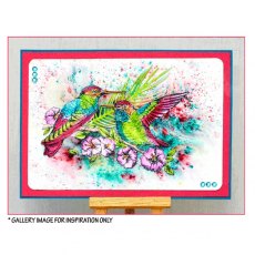 Crafty Individuals 'Hummingbirds amongst Blossoms' Red Rubber Stamp CI-509