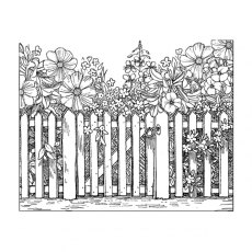 Crafty Individuals 'Beyond the Picket Fence' Red Rubber Stamp CI-415