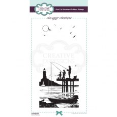 Creative Expressions Designer Boutique Collection Gone Fishing DL Pre Cut Rubber Stamp