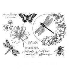 Crafty Individuals 'Butterfly Mornings and Wildflower Afternoons' Red Rubber Stamp CI-410