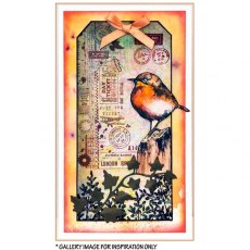Crafty Individuals 'Perching Bird'  Red Rubber Stamp CI-507