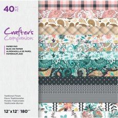 Crafters Companion 12x12" Paper Pad - Traditional Florals