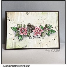 Crafty Individuals 'Christmas Florals' Red Rubber Stamp CI-556