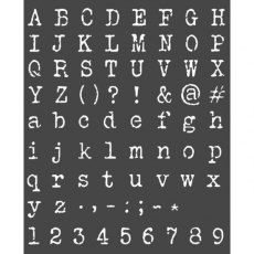 Stamperia 20 x 25cm Thick Stencil Alphabet And Numbers KSTD061