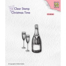 Nellies Choice Clearstamp - Happy New Year - Champagne CT039