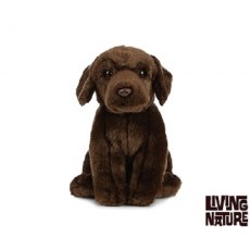Living Nature 20cm Chocolate Labrador Brown Soft Toy Dog Puppy AN458