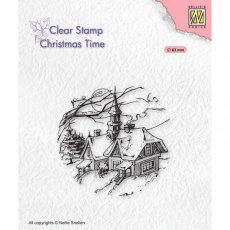 Nellies Choice Clearstamp - Snowy Christmas Scene CT038
