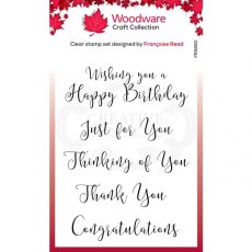 Woodware Clear Singles Curly Greetings 4 in x 6 in Stamp