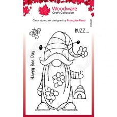 Woodware Clear Singles Bee Gnome 4 in x 6 in Stamp
