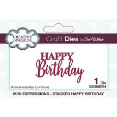 Creative Expressions Sue Wilson Mini Expressions Stacked Happy Birthday Craft Die