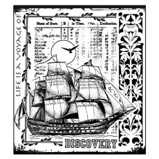Crafty Individuals 'Voyage of Discovery' Red Rubber Stamp CI-295