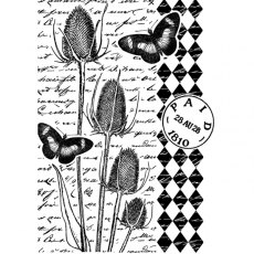 Crafty Individuals 'Tempting Teasels' Red Rubber Stamp CI-472