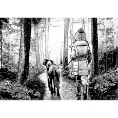 Crafty Individuals 'Winter Walkies' Red Rubber Stamp CI-489