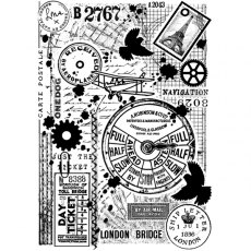 Crafty Individuals 'Full Steam Ahead' Red Rubber Stamp CI-499