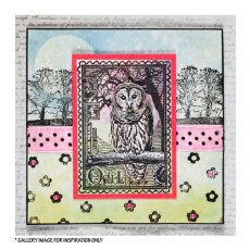 Crafty Individuals 'Airmail Owl' Red Rubber Stamp CI-225