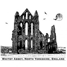 Crafty Individuals 'Whitby Abbey' Red Rubber Stamp CI-227