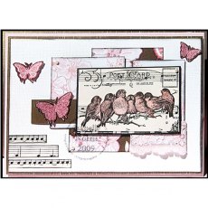 Crafty Individuals 'Seven Cheeky Songbirds' Red Rubber Stamp CI-230