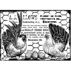 Crafty Individuals 'Fresh Eggs and Chickens' Red Rubber Stamp CI-289