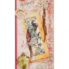 Crafty Individuals Elegant Peacock' Red Rubber Stamp CI-310