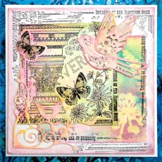 Crafty Individuals 'Corinthian Butterflies' Red Rubber Stamp CI-333