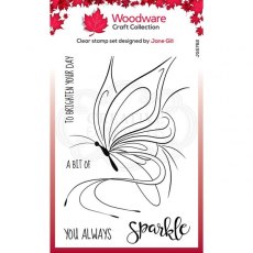 Woodware Clear Singles Butterfly Sketch 4 in x 6 in Stamp