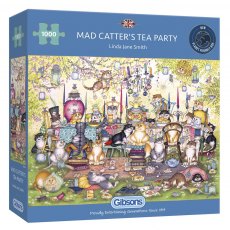 Gibsons Mad Catter's Tea Party 1000 Piece jigsaw Puzzle Linda Jane Smith G6259