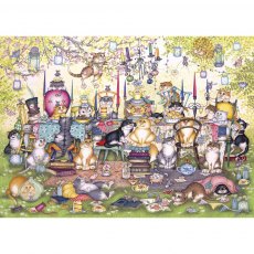 Gibsons Mad Catter's Tea Party 1000 Piece jigsaw Puzzle Linda Jane Smith G6259