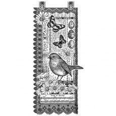 Crafty Individuals 'Springtime Robin' Red Rubber Stamp CI-357